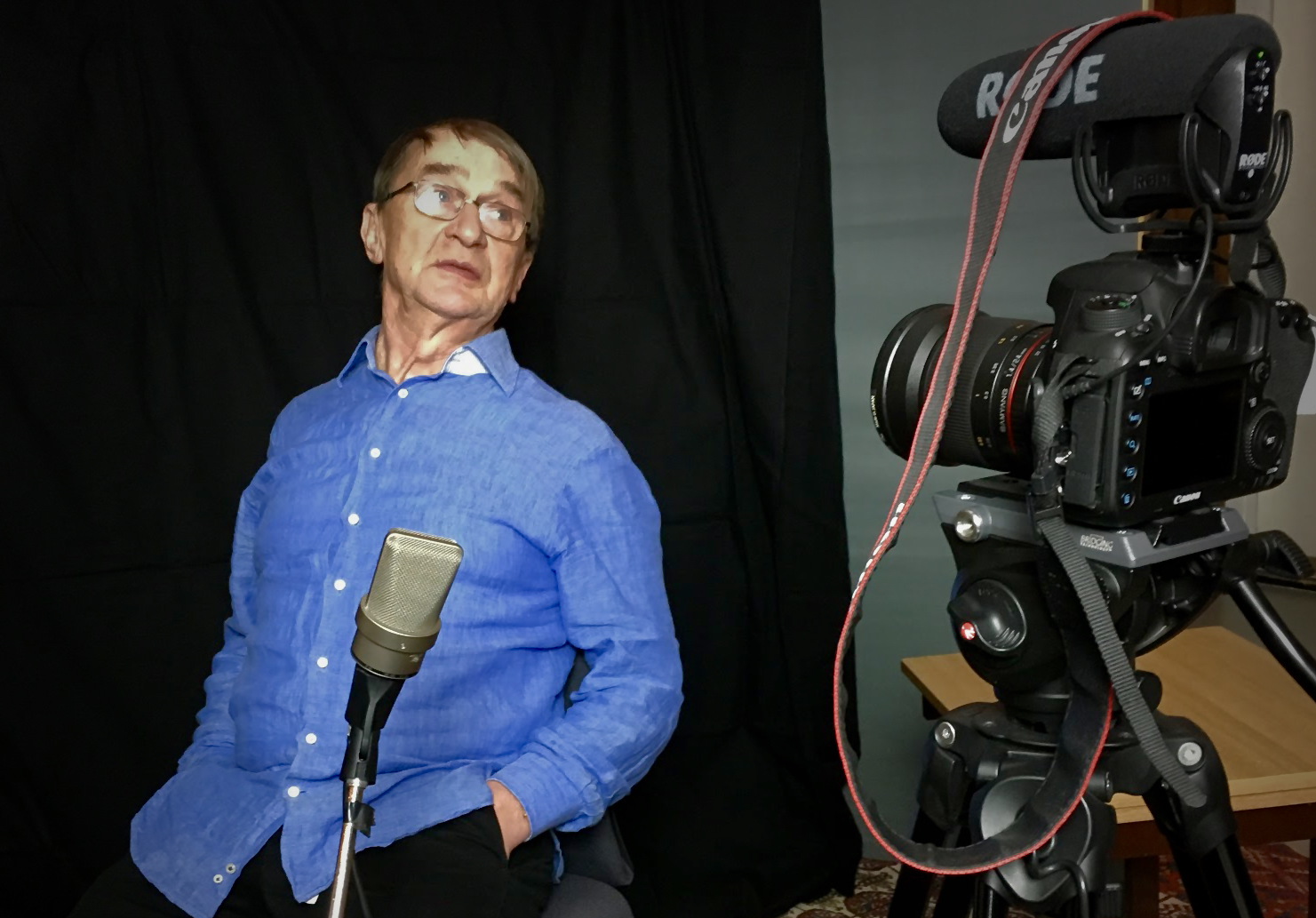 Jens Peter Madsen i video- og lydstudiet